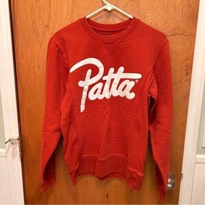 Patta Script Logo Men’s Crewneck Sweatshirt Burnt Orange Size Medium